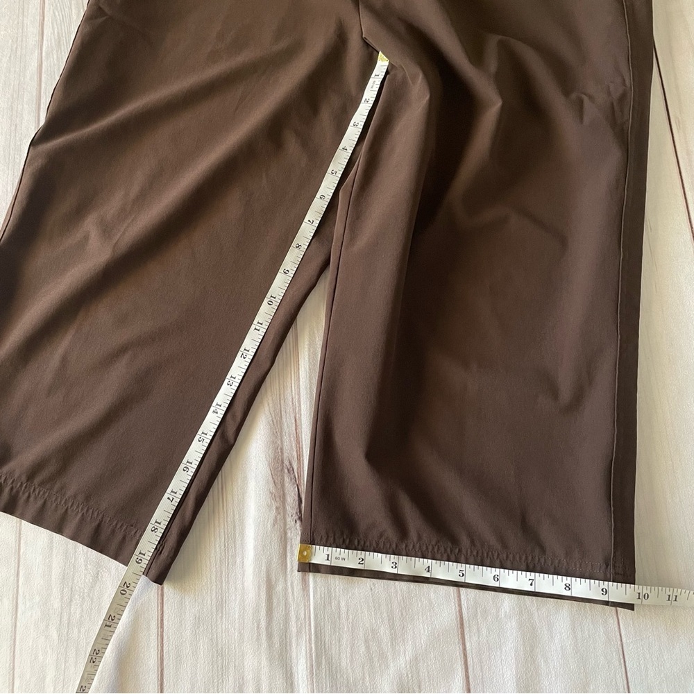Zenergy by Chico’s Wide Leg Capri Pants Women’s L Brown Pull on Pockets Casual - Picture 14 of 15